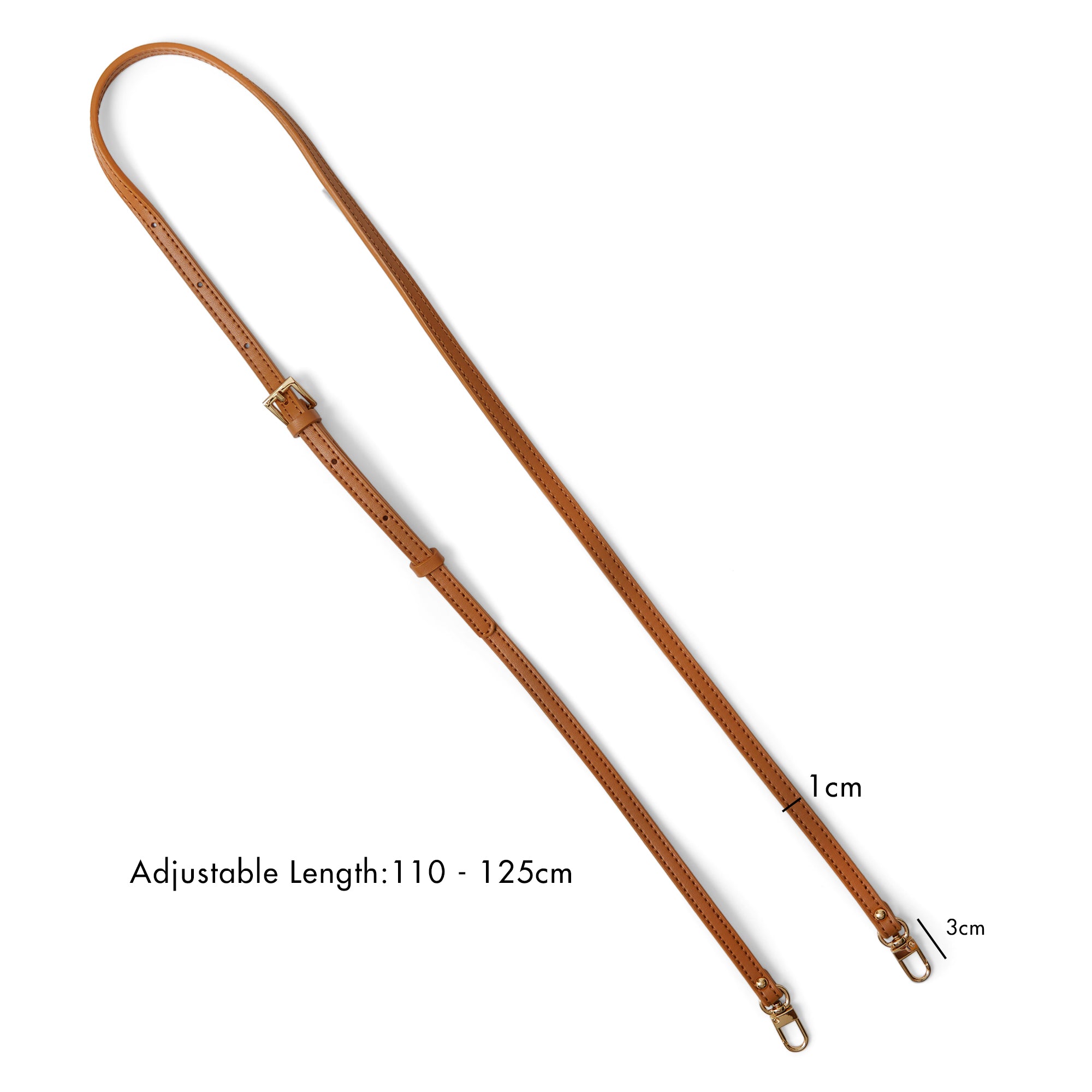 Leather Strap For Crossbody 120cm - Gold Hardware