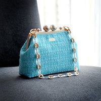 Acrylic Chain Tweed Shoulder Bag