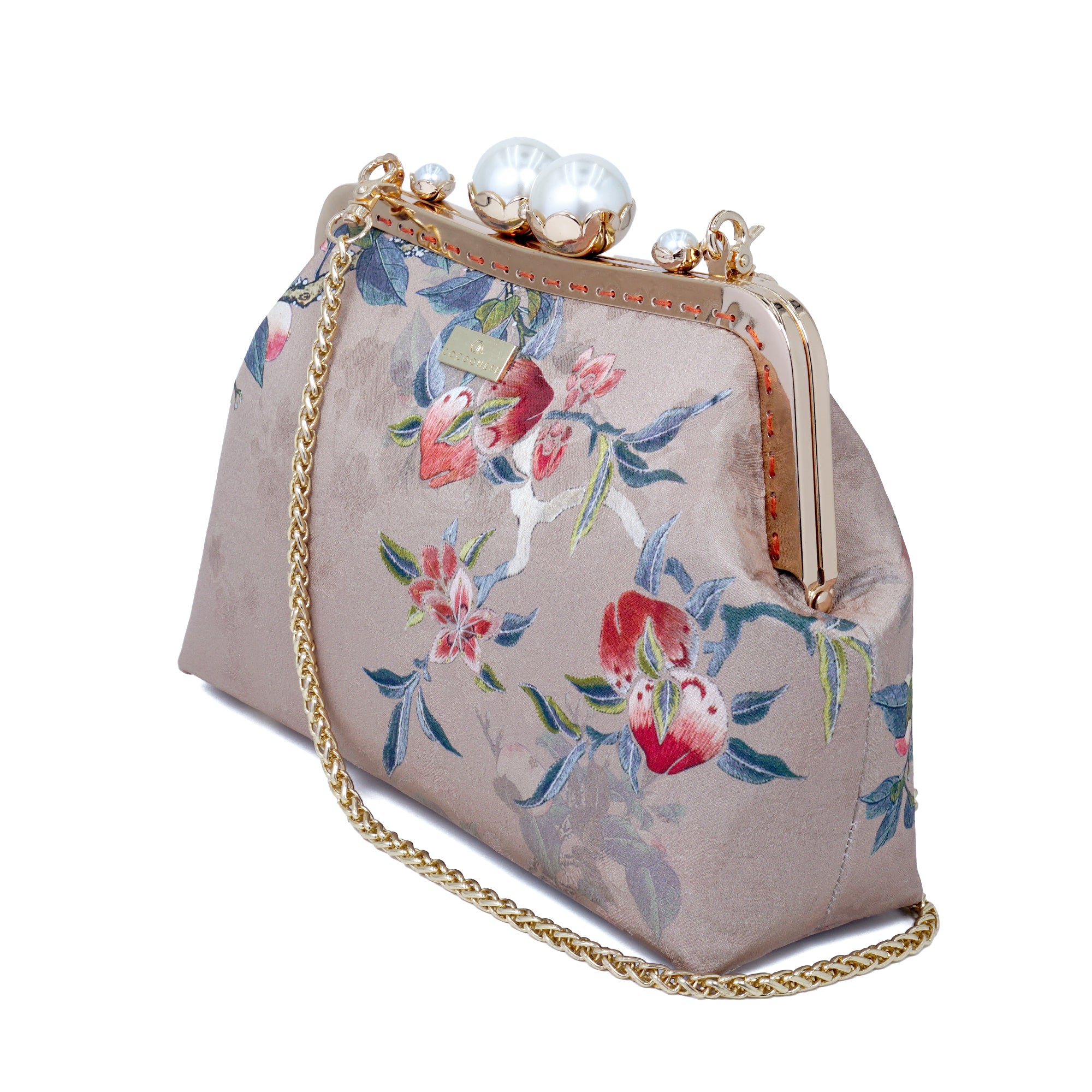 Acrylic Chain Shoulder Bag - Inked Flower