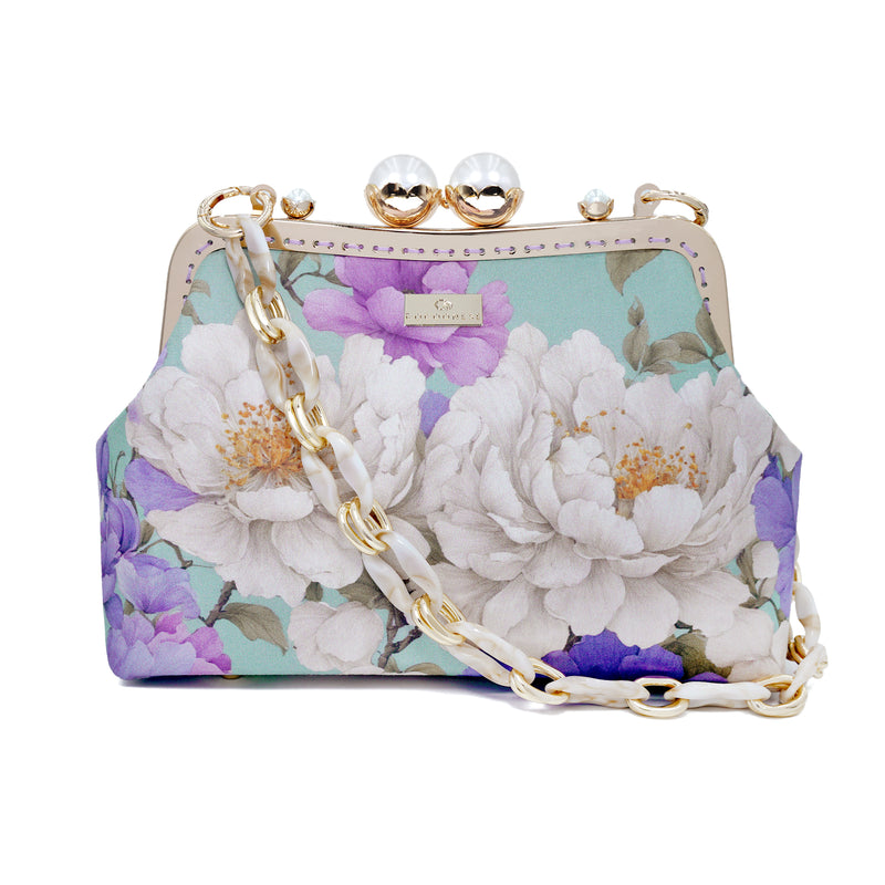 Acrylic Chain Shoulder Bag - Paeonia Waves