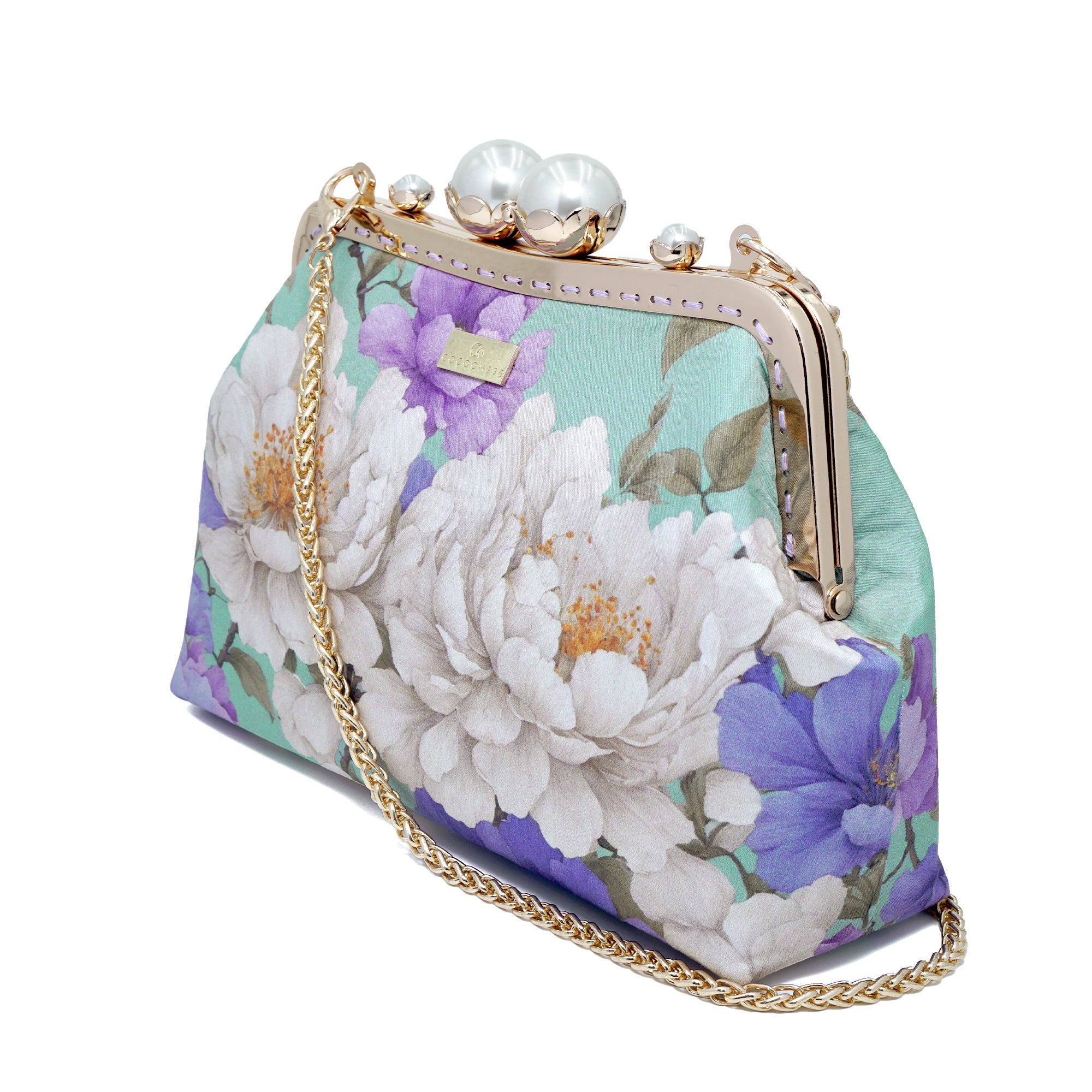 Acrylic Chain Shoulder Bag - Paeonia Waves