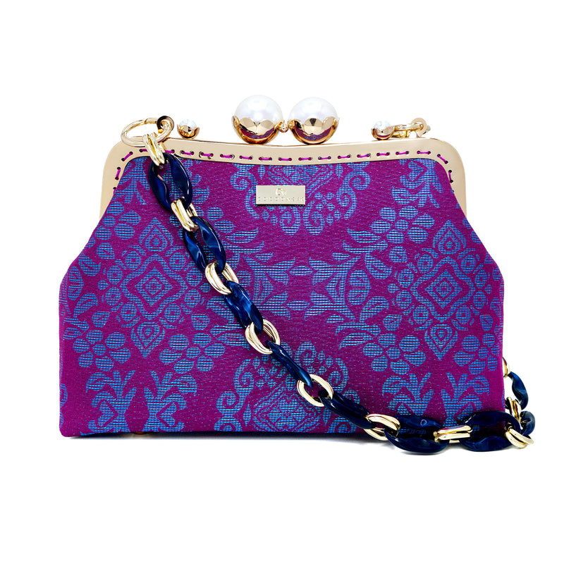 Acrylic Chain Songket Shoulder Bag - Wisteria(MA)