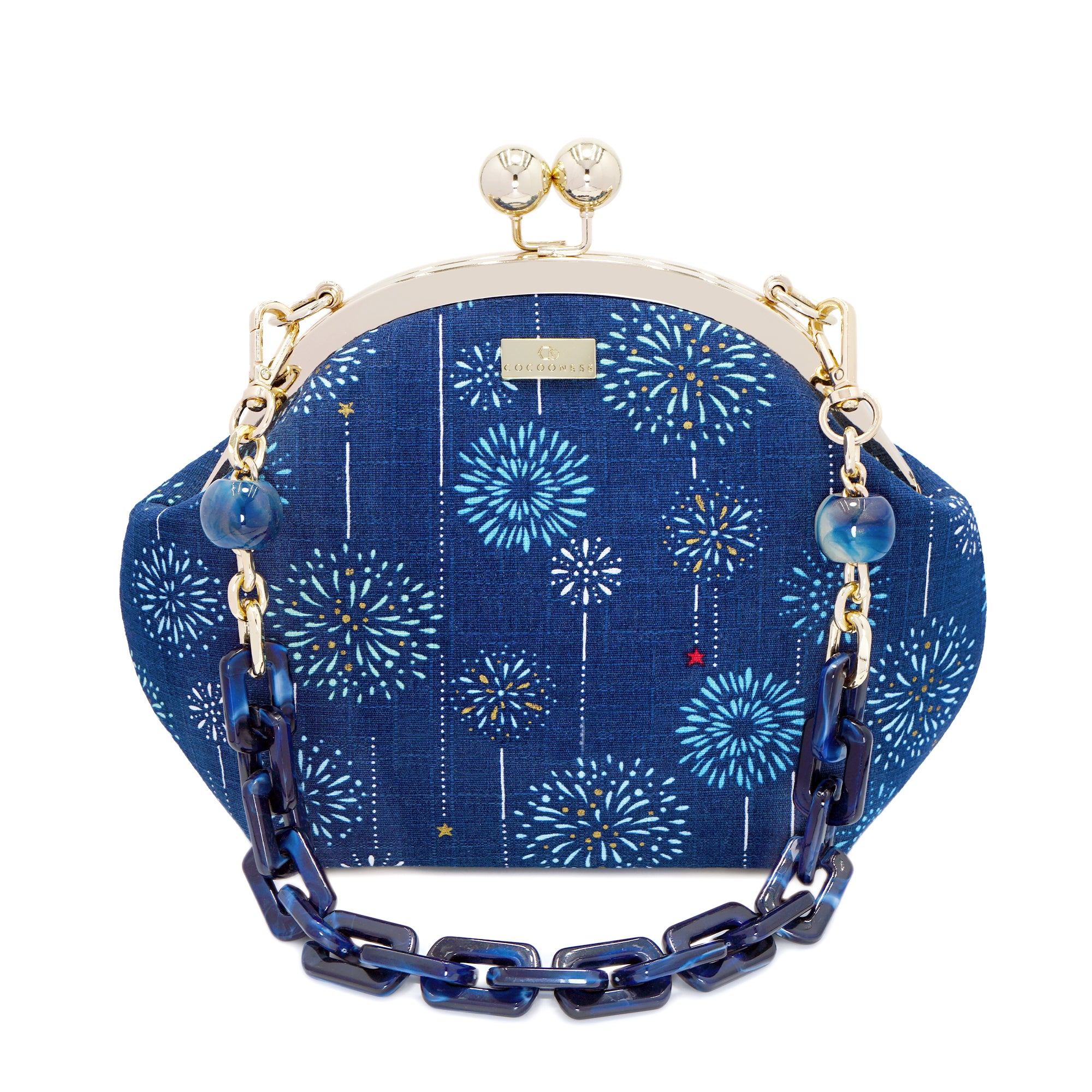 Acrylic Chain Handle Clasp Sling Bag - Hanabi