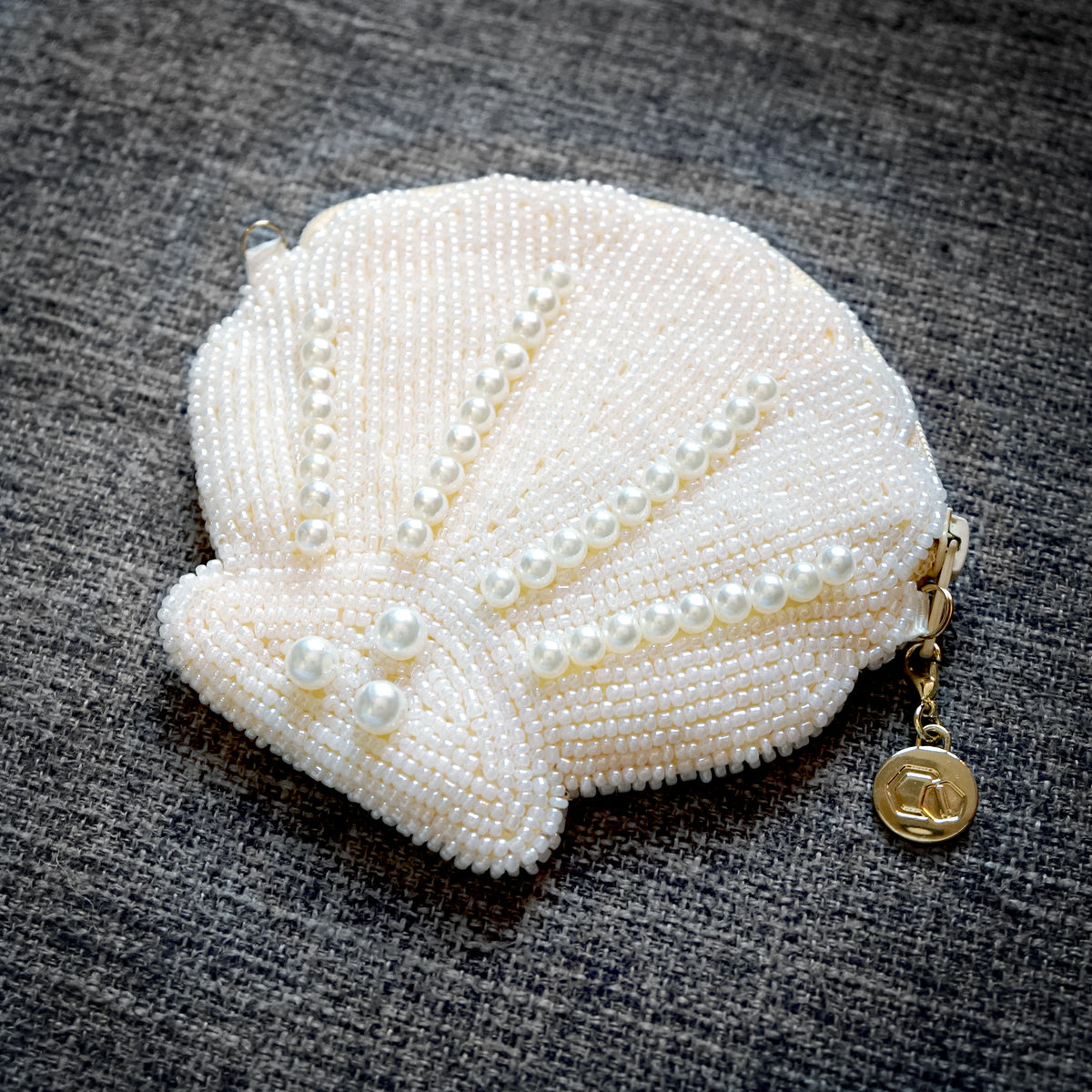 Beaded Coin Purse - Shell