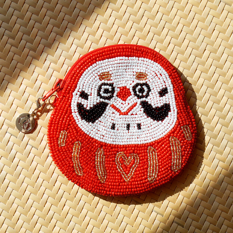 Beaded Coin Purse - Daruma