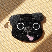 Beaded Coin Purse - Pug