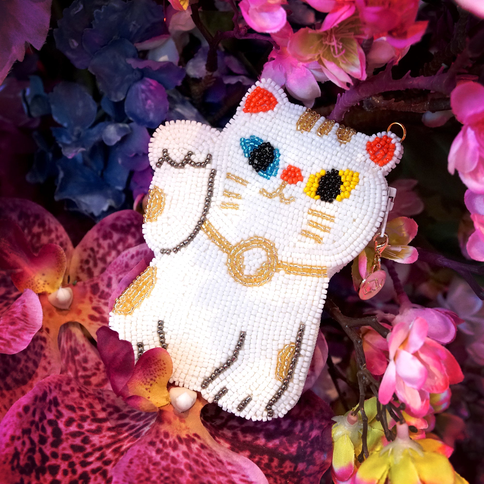 Beaded Coin Purse - Lucky Meow