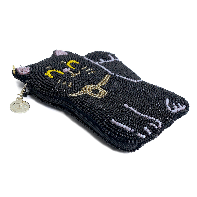 Beaded Coin Purse - Lucky Meow