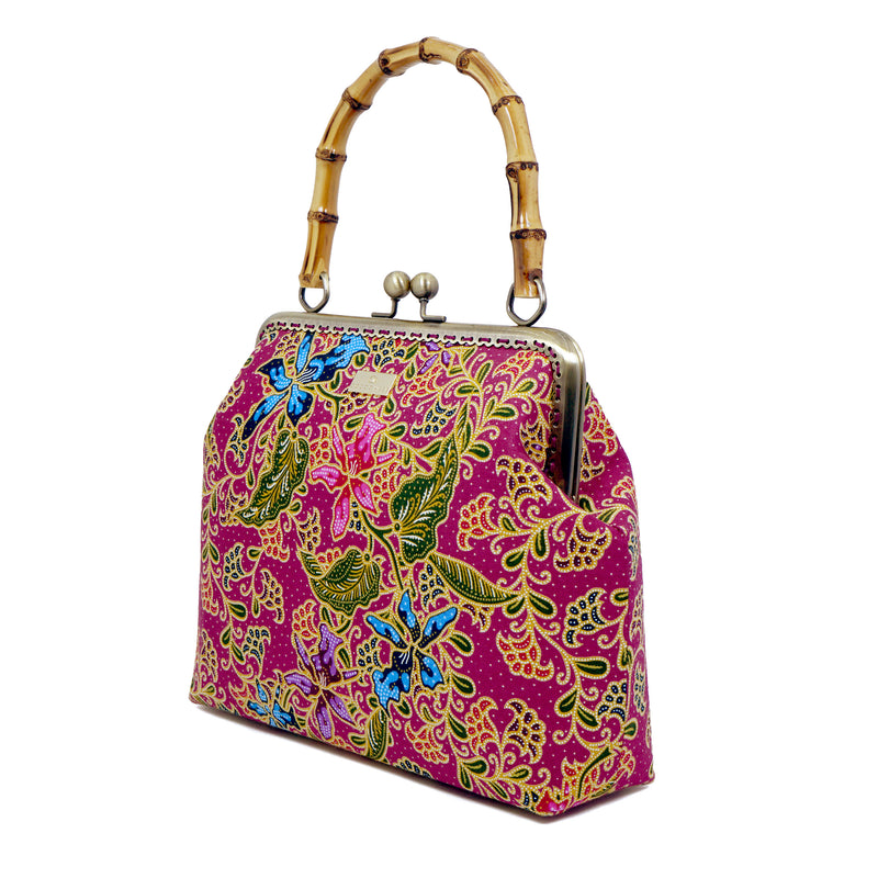 Bamboo Top Handle Bag - Orchid