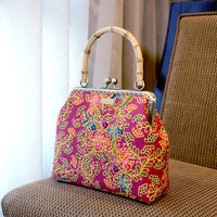 Bamboo Top Handle Bag - Orchid