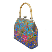 Bamboo Top Handle Bag - Hibiscus