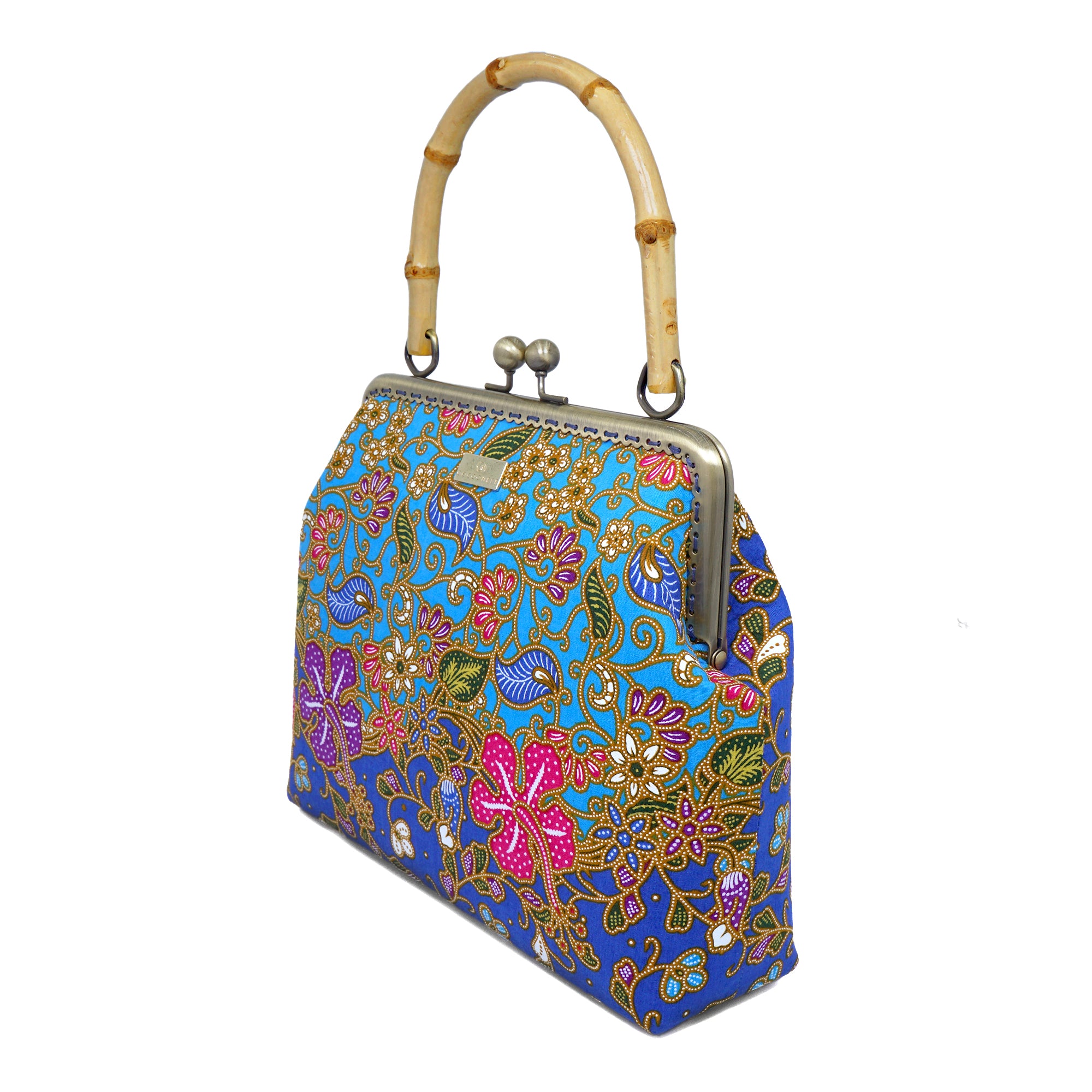 Bamboo Top Handle Bag - Hibiscus