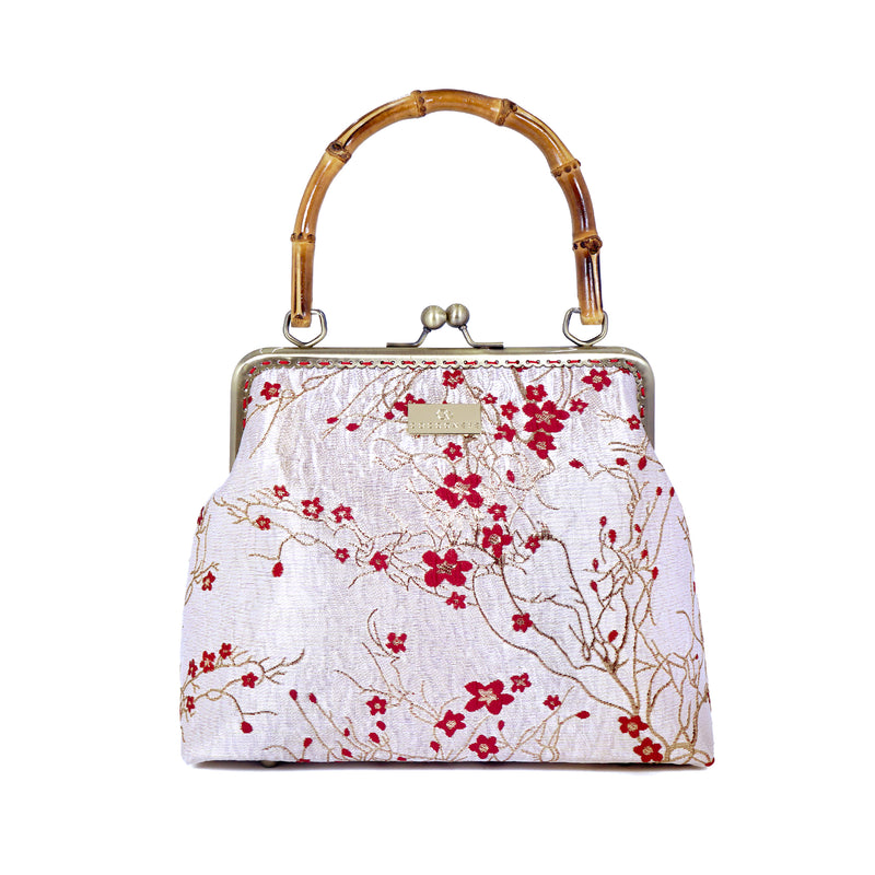 ﹤Design Orchard Only﹥Bamboo Top Handle Bag - Snow Plum Flower