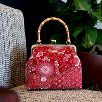 Bamboo Top Handle Bag - Floral Rub