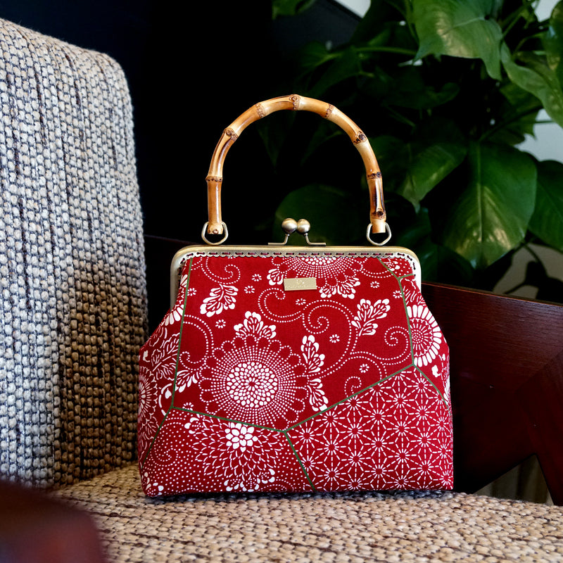 Bamboo Top Handle Bag - Floral Rub