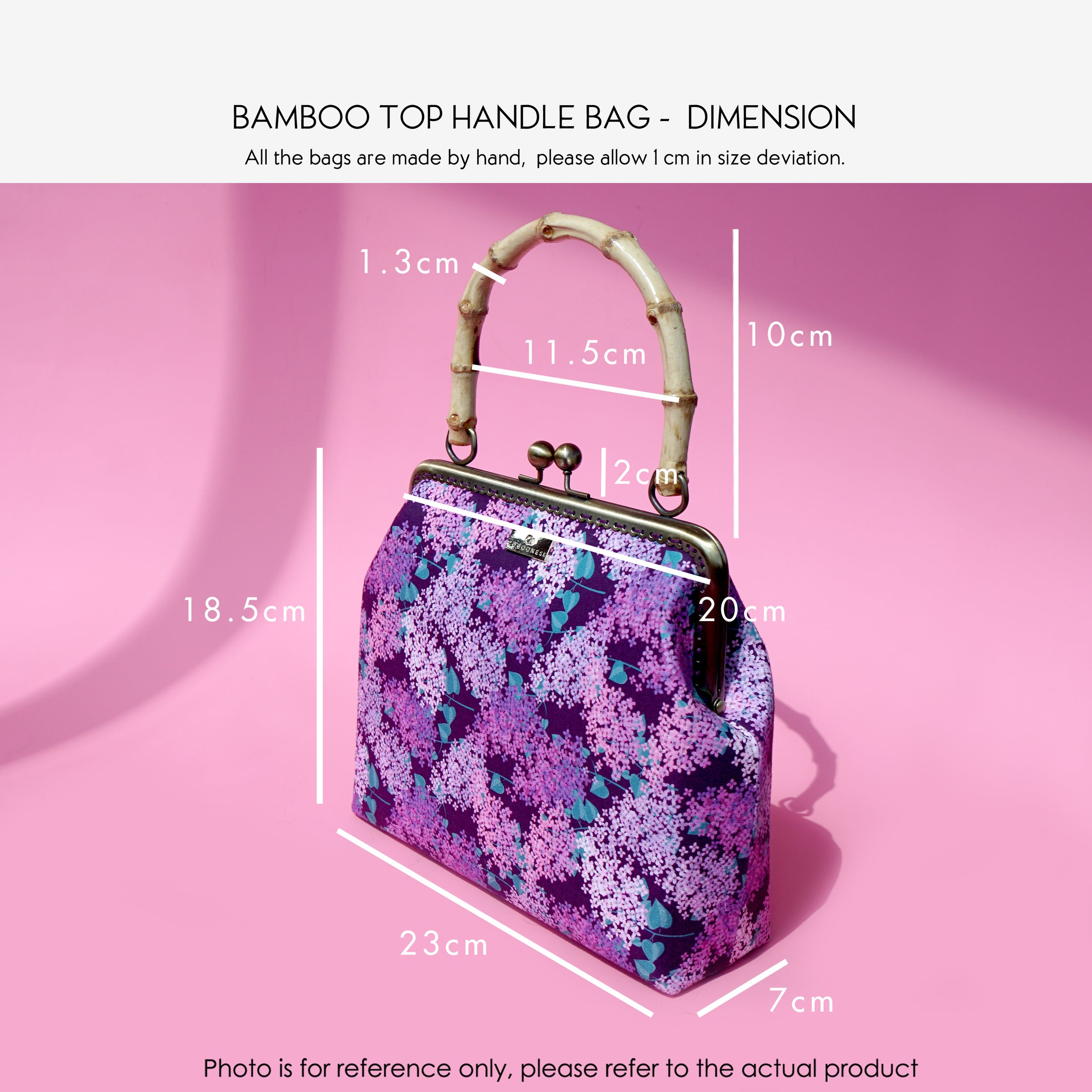 ﹤Design Orchard Only﹥Bamboo Top Handle Bag - Happy Family