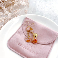 Red Hematoid Quartz Pendant Hook Earrings