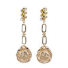 Gold Plated Coin Drop Earrings