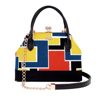 Leather Top-Handle Bag - Mondrian