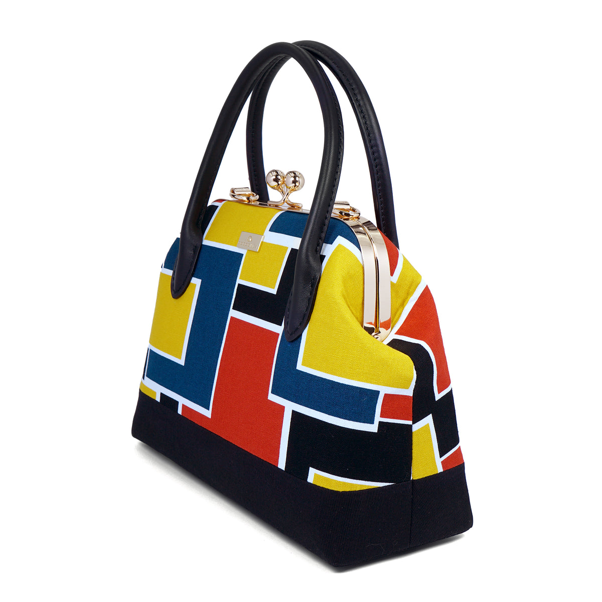 Leather Top-Handle Bag - Mondrian