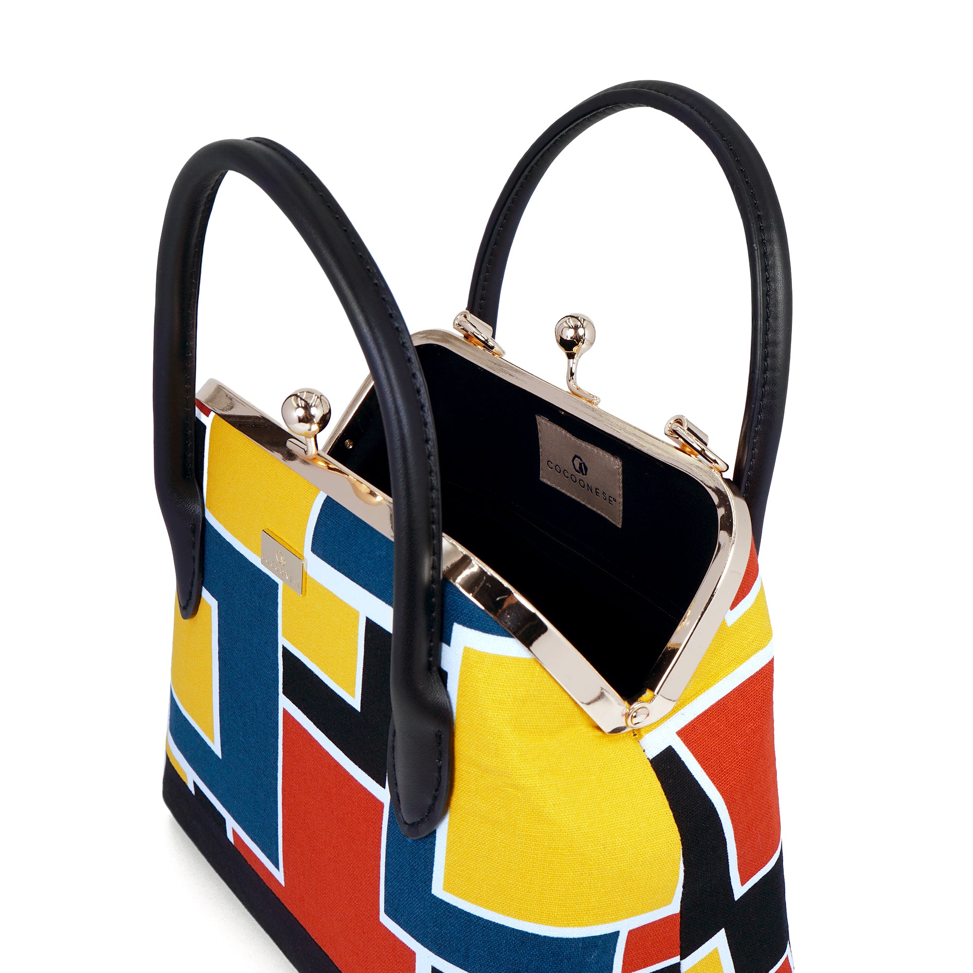 Leather Top-Handle Bag - Mondrian