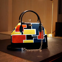 Leather Top-Handle Bag - Mondrian