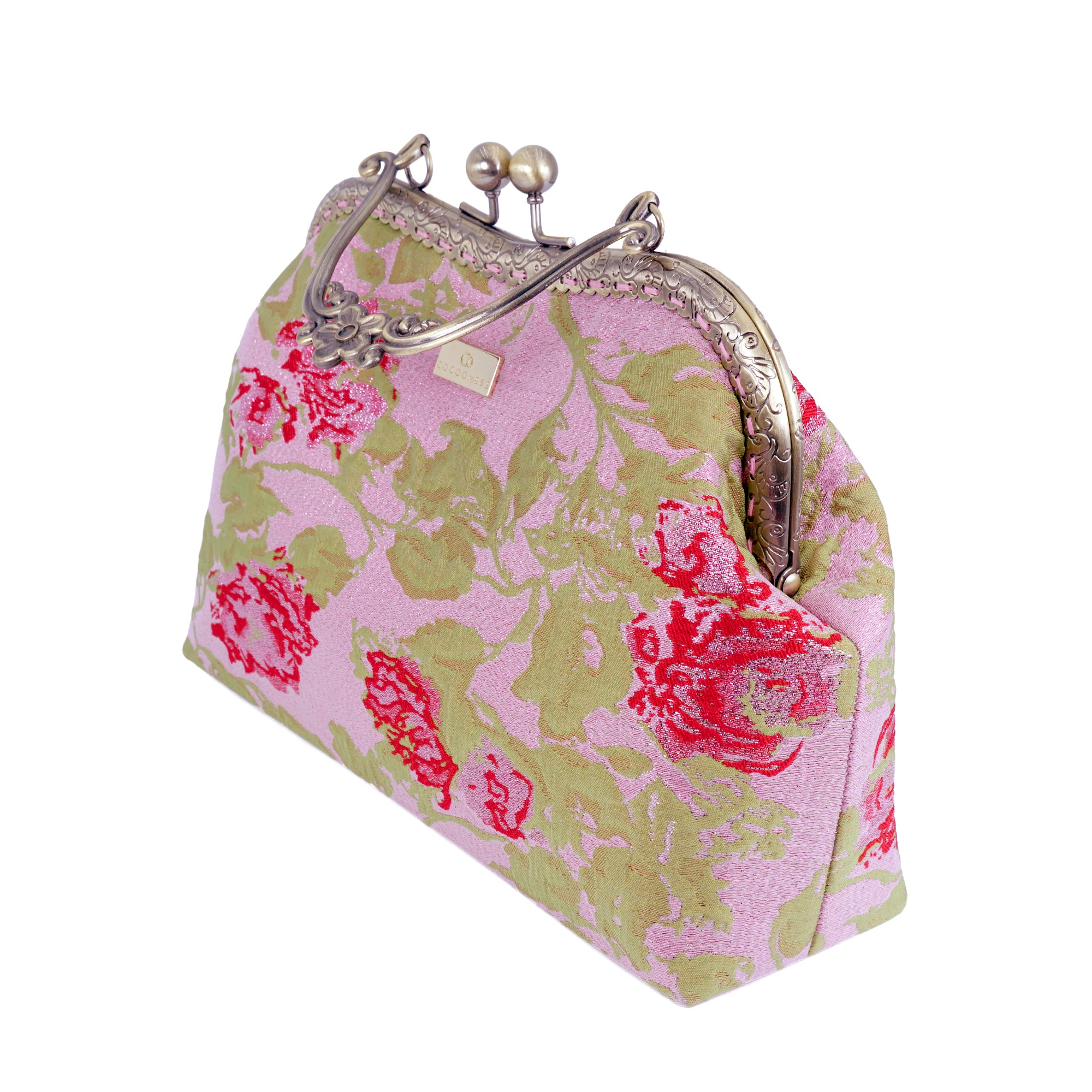 Floral Metal Handle Bag - Tender Rose