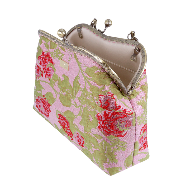 Floral Metal Handle Bag - Tender Rose