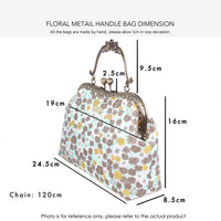 Floral Metal Handle Bag - Tender Rose