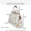 Floral Metal Handle Bag - Gray Sunflower