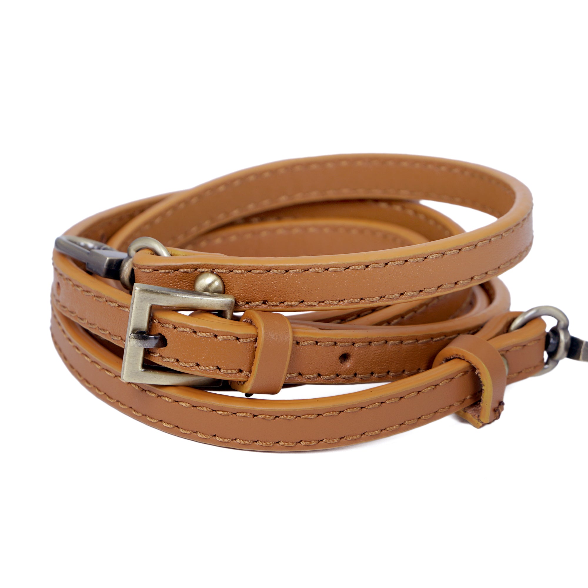 Leather Strap For Crossbody 120cm - Bronze Hardware