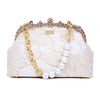 Rhinestone Frame Clutch Bag - Gold Lily