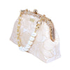 Rhinestone Frame Clutch Bag - Gold Lily