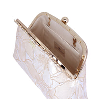 Rhinestone Frame Clutch Bag - Gold Lily