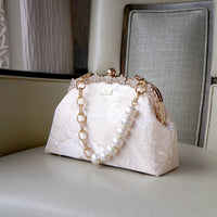 Rhinestone Frame Clutch Bag - Gold Lily