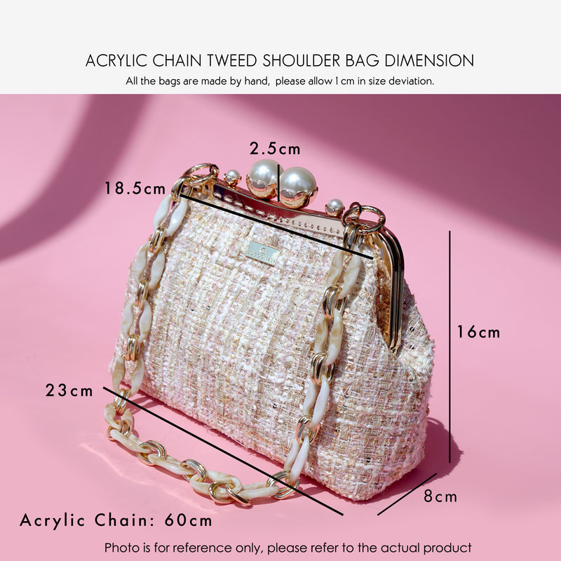 Acrylic Chain Songket Shoulder Bag - Wisteria(MA)