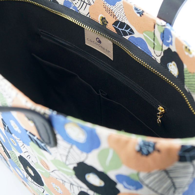 Zipper Top Tote Bag - Tsubaki Garden