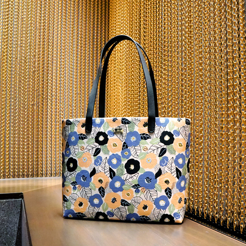 Zipper Top Tote Bag - Tsubaki Garden