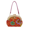 Round Crossbody Bag With Wooden Frame - Autumn Rain