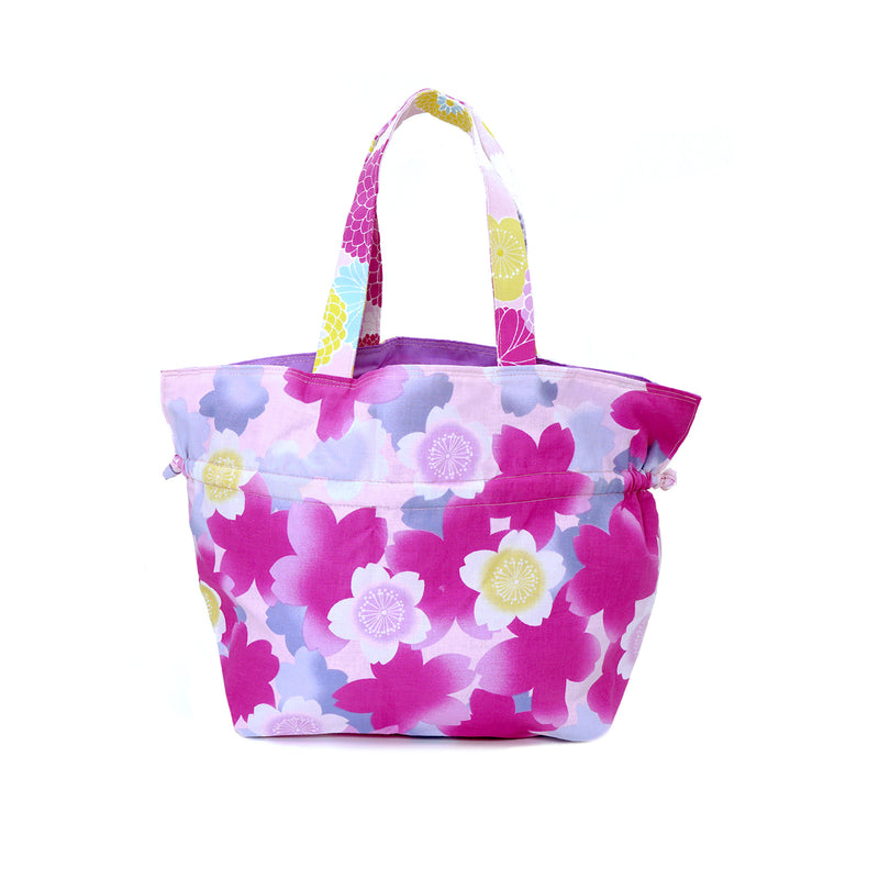 50% OFF - Drawstring Top Handle Handbag  - Flower