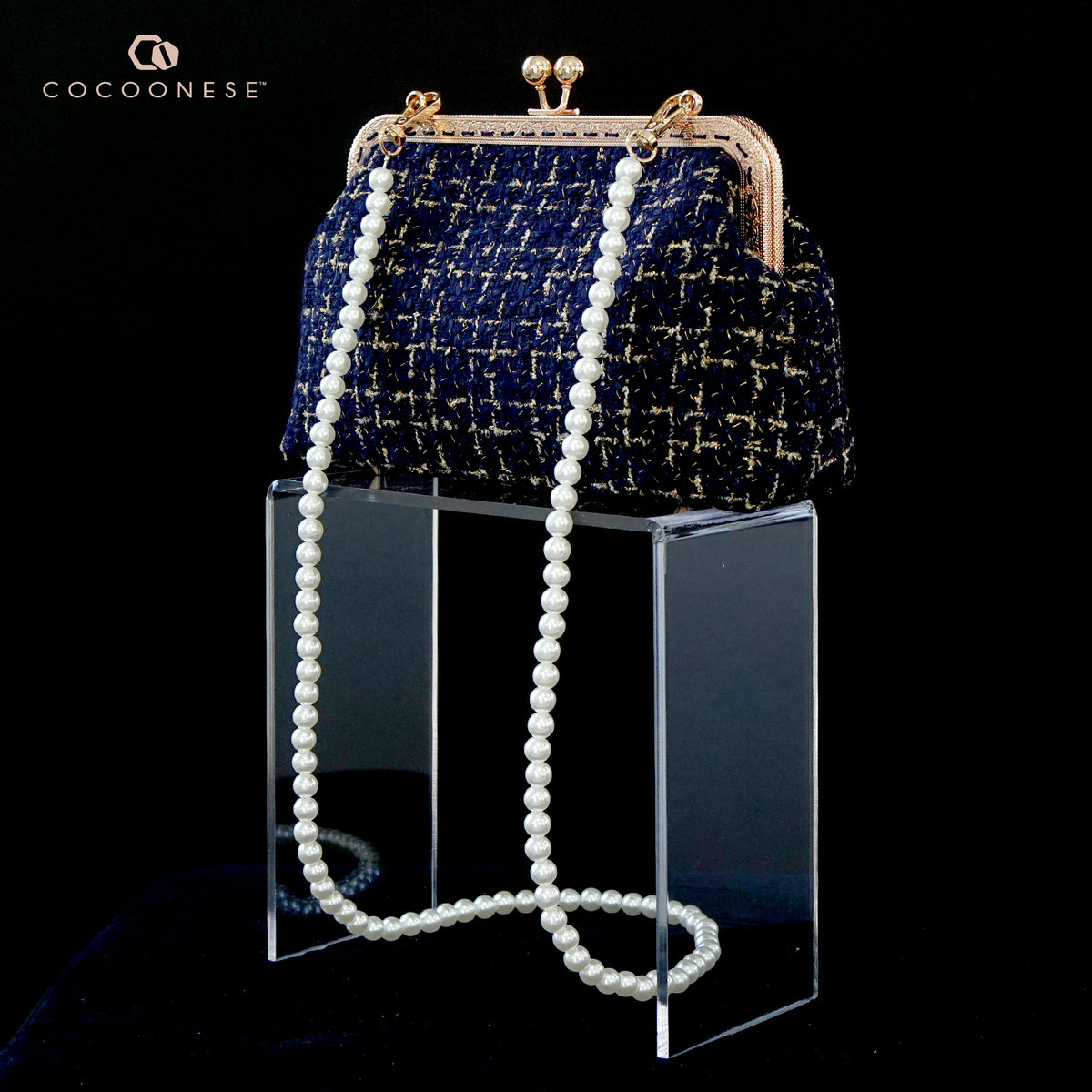 Imitation Pearl Bead Bag Chain Strap - Gin Fizz