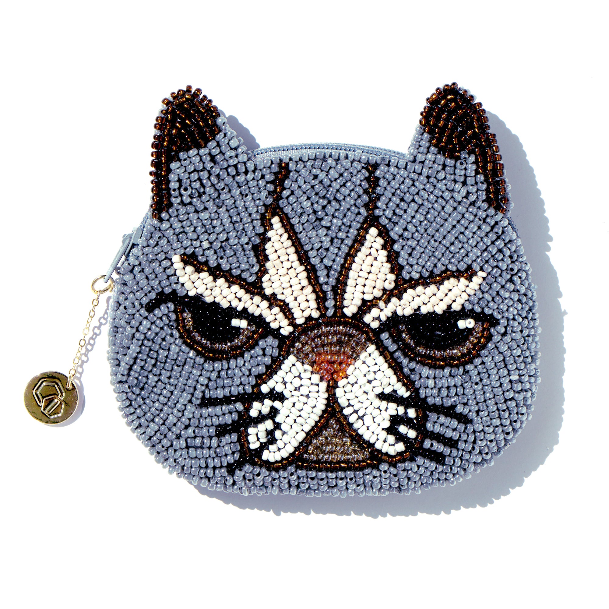 Beaded Coin Purse Grumpy Cat COCOONESE