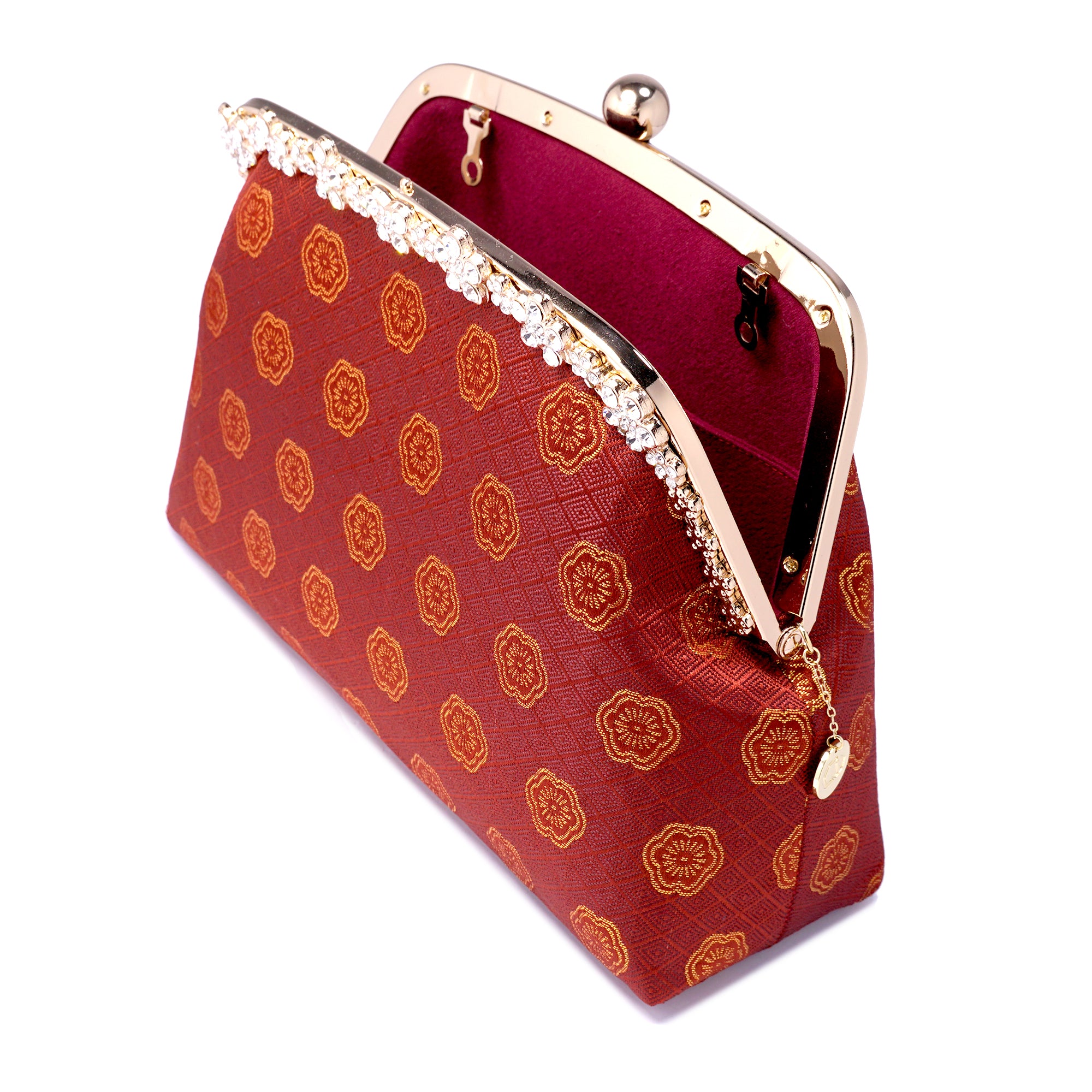 Plum coloured cheap clutch bag